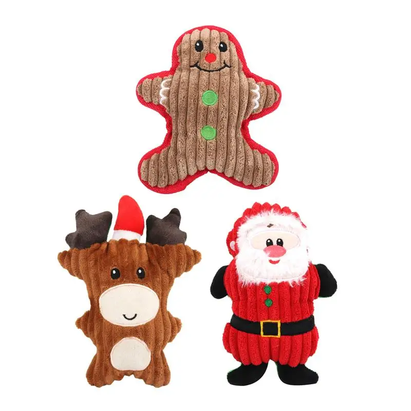 3 шт. игрушки для домашних животных Мультяшные Плюшевые рождественские мягкие