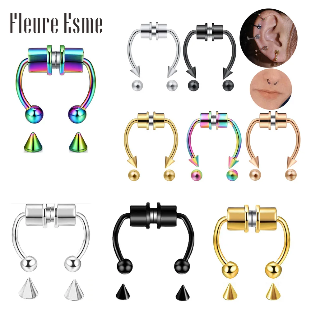 U Shaped Fake Nose Ring Hip Hoop Septum Rock Stainless Steel Magnet Nose Piercing Punk Piercing Body Jewelry Accessories
U Shaped Fake Nose Ring Hip Hoop Septum Rock Stainless Steel Magnet Nose Piercing Punk Piercing Body Jewelry Accessories