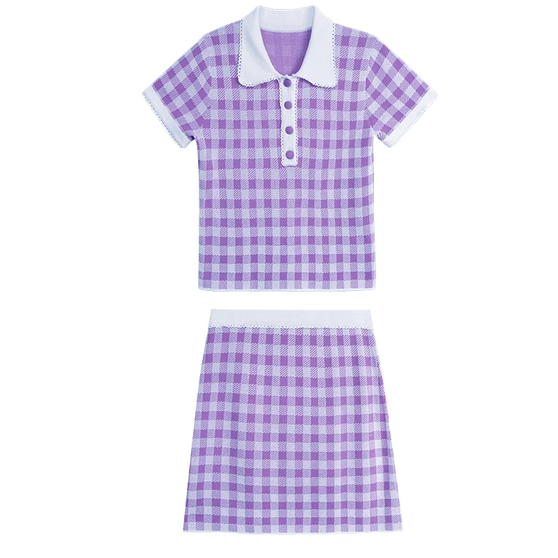 Cute Sweet Plaid Knitted 2 Piece Set Women Short Sweater Pullover Mini Skirts Sets Suits Ensemble Femme Two Piece
Cute Sweet Plaid Knitted 2 Piece Set Women Short Sweater Pullover Mini Skirts Sets Suits Ensemble Femme Two Piece