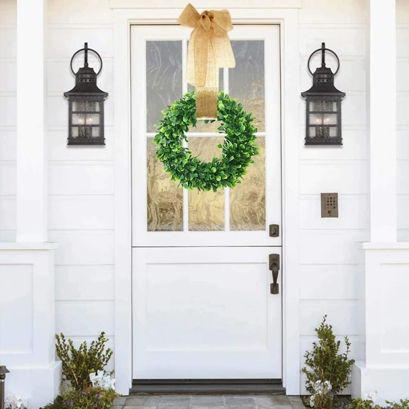 New Faux Boxwood Wreath 17.7Inch Artificial Green Leaves Wreath for Front Door Hanging Wall Window Wedding Party Decoration
New Faux Boxwood Wreath 17.7Inch Artificial Green Leaves Wreath for Front Door Hanging Wall Window Wedding Party Decoration
