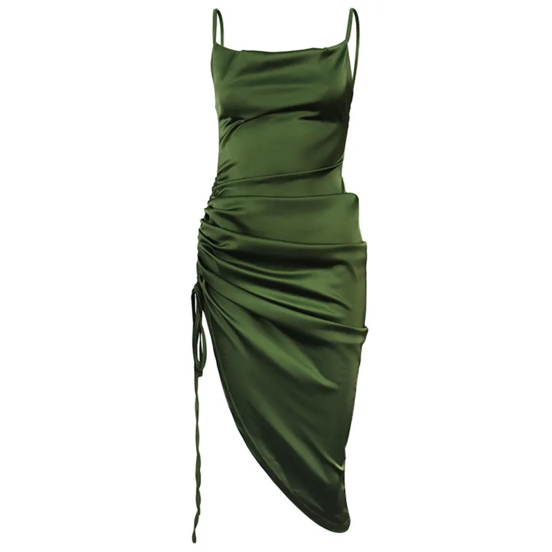 Ruched Satin Summer Dress Drawstring Spaghetti Straps Cowl Neck Backless Long Dresses for Women Party Sexy Vestidos
Ruched Satin Summer Dress Drawstring Spaghetti Straps Cowl Neck Backless Long Dresses for Women Party Sexy Vestidos