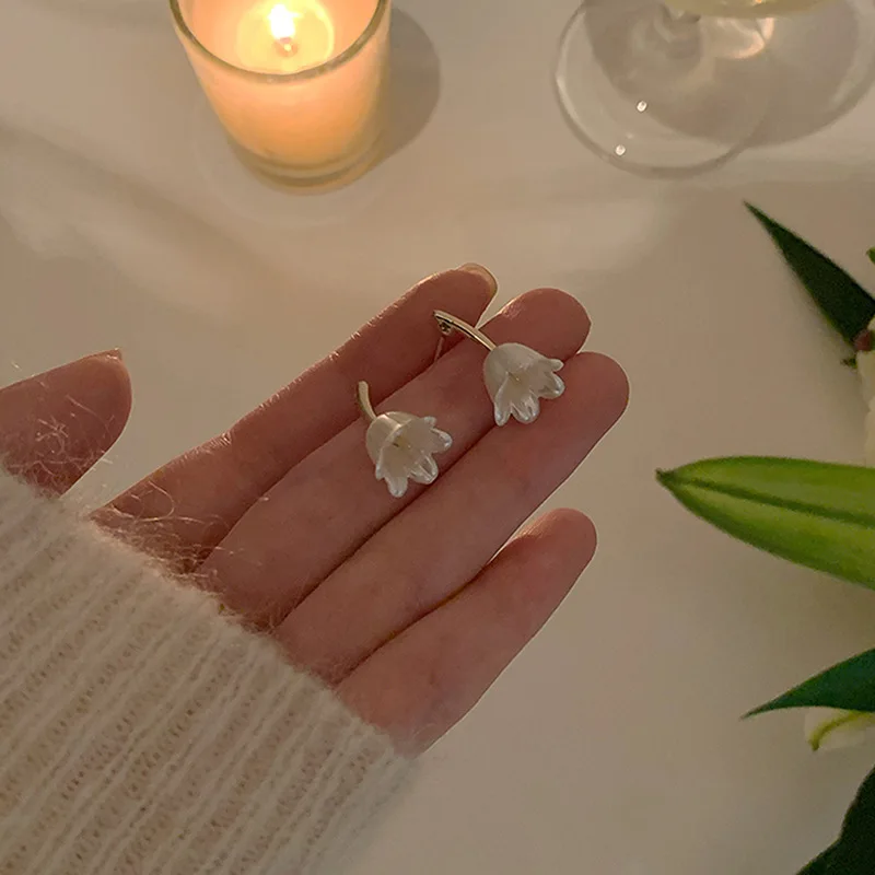 Korean Simple Lily of The Valley Small Pendant Earrings for Women Personality Retro Fashion Jewelry Wedding Party Girl Earrings
Korean Simple Lily of The Valley Small Pendant Earrings for Women Personality Retro Fashion Jewelry Wedding Party Girl Earrings