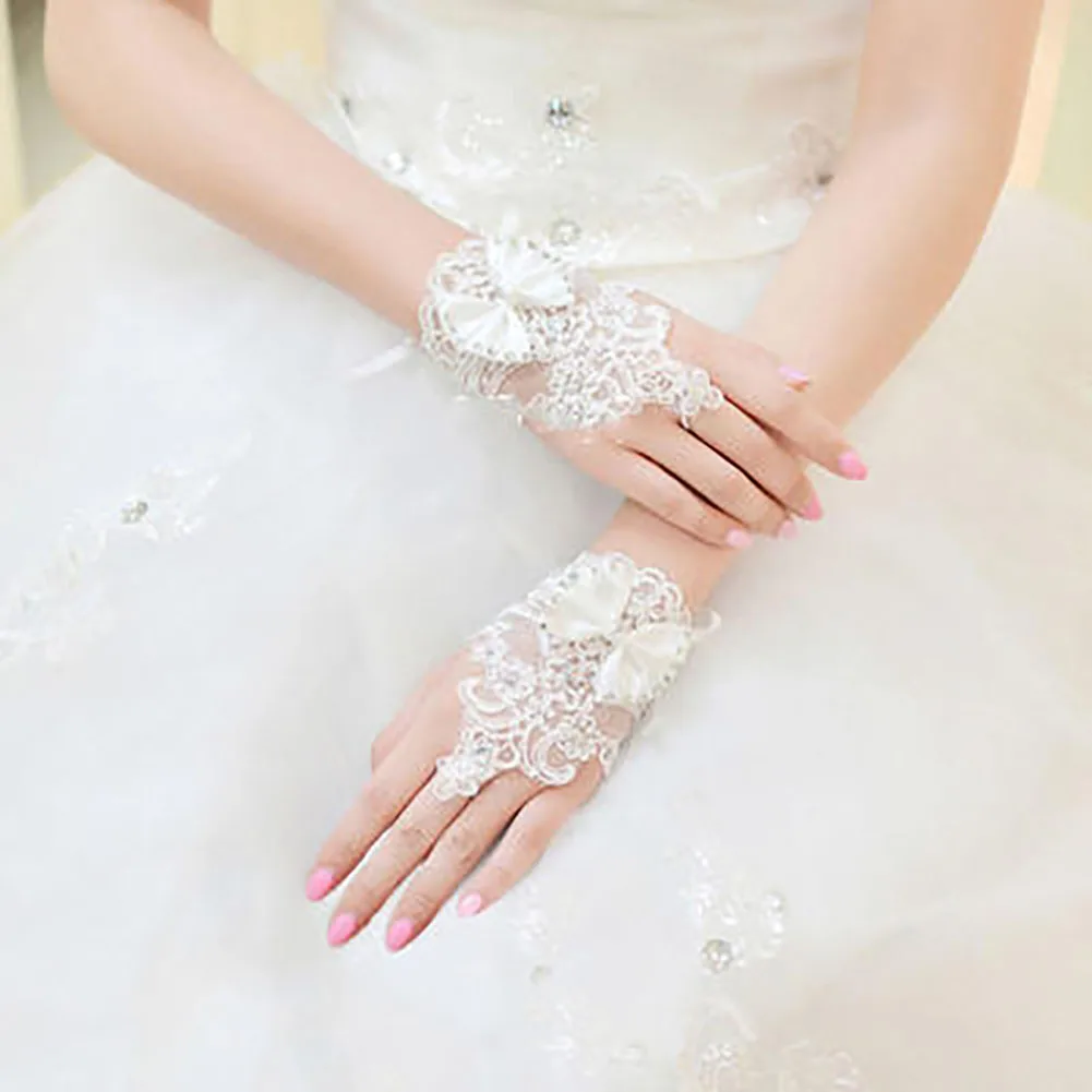 Fingerless Gift Wedding Bowknot Drill Floral Lace Christmas Brides Decoration Women Gloves
Fingerless Gift Wedding Bowknot Drill Floral Lace Christmas Brides Decoration Women Gloves