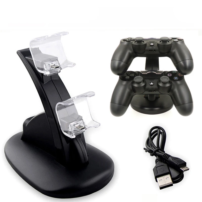 

Зарядное устройство для контроллера PS4, зарядная док-станция со светодиодной подсветкой, 2 USB, ps 4, для контроллеров Sony Playstation 4, PS4 / PS4 Pro Slim