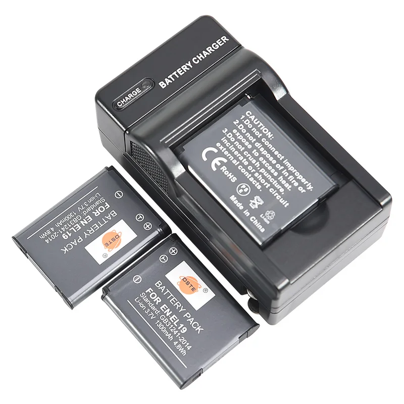 3 шт. 1300 мАч 7 V DSTE EN EL19 ENEL19 Батарея Зарядное устройство для Nikon S3200 S3300 S3500 S4100 S4150 S4300