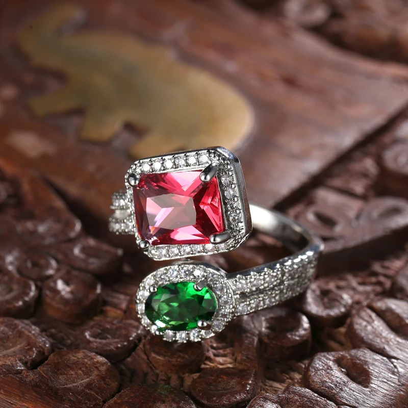 Hot Resizeable Crystal square&ellipse Shape Red&green CZ Stone Open Rings Adjustable Rings For Women Lover Party Gifts
Hot Resizeable Crystal square&ellipse Shape Red&green CZ Stone Open Rings Adjustable Rings For Women Lover Party Gifts