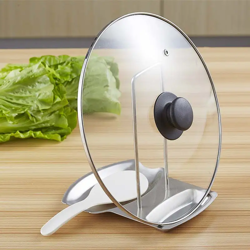 Stainless Steel Pot Cover Rack Stand Spoon Holder Stove Organizer Storage Rests Kitchen Accessories Tool Organizador De Cocina
Stainless Steel Pot Cover Rack Stand Spoon Holder Stove Organizer Storage Rests Kitchen Accessories Tool Organizador De Cocina