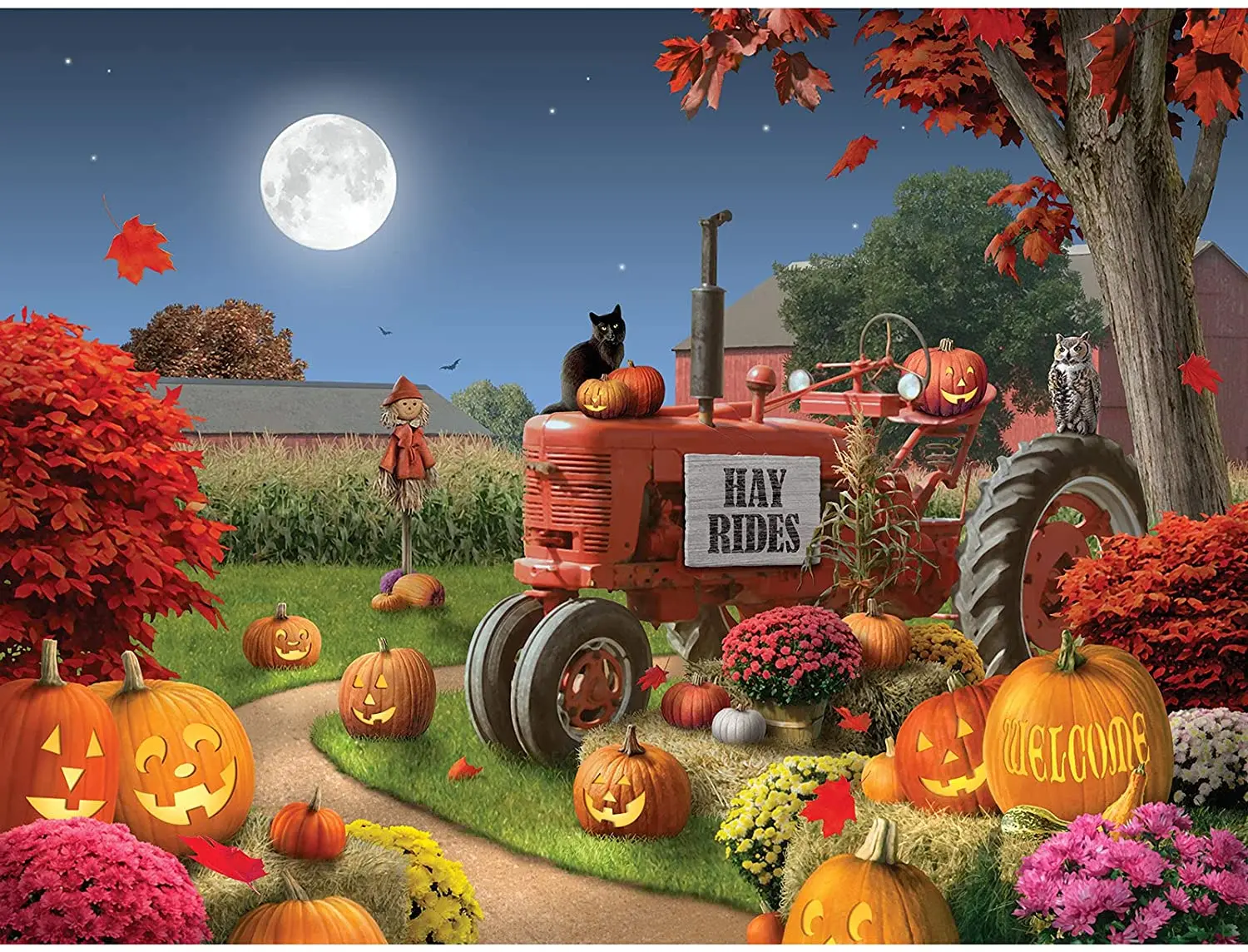 1000 Piece Jigsaw Puzzle for Adults- Happy Hollow -1000 pc Halloween Farm Pumpkin Jack-O-Lantern Tractor Cat Fall Autumn Flower
1000 Piece Jigsaw Puzzle for Adults- Happy Hollow -1000 pc Halloween Farm Pumpkin Jack-O-Lantern Tractor Cat Fall Autumn Flower