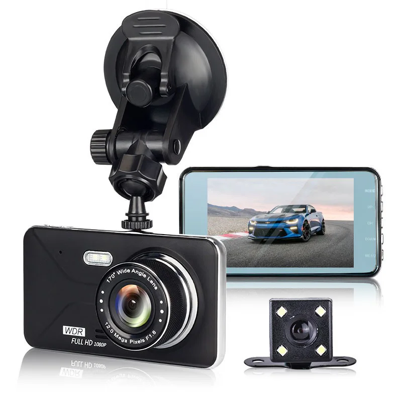 High Quality Car DVR 4 Inch 1080P HD Large Screen Dash Camera Video Recorder Dual Lens Car DVR Camera With Reversing Cameras New
High Quality Car DVR 4 Inch 1080P HD Large Screen Dash Camera Video Recorder Dual Lens Car DVR Camera With Reversing Cameras New