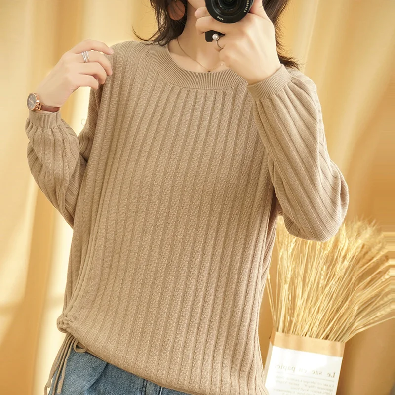 BELIARST Spring New Female O-Neck Hedging 100% Cotton Linen Sweater Wild Solid Color Draw Casual Fashion Long-Sleeved T-Shirt 
BELIARST Spring New Female O-Neck Hedging 100% Cotton Linen Sweater Wild Solid Color Draw Casual Fashion Long-Sleeved T-Shirt