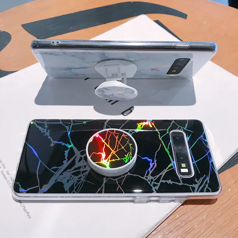 Новый лазерный мраморный чехол-подставка для Samsung galaxy A50 S10 S9 S8 Note 8 9 10 A10 A30 A70 S20 Plus