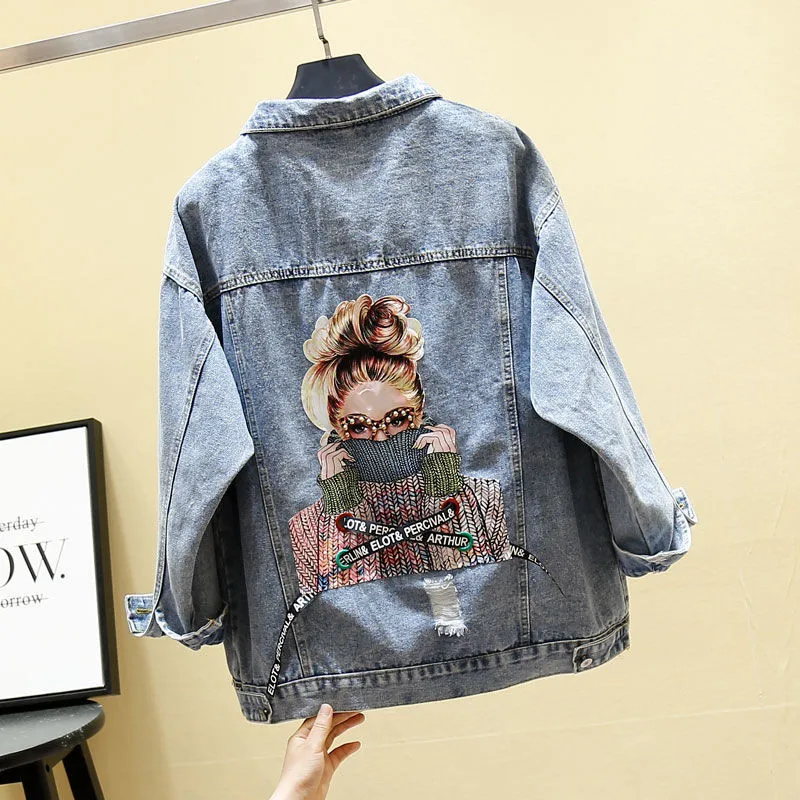Fad New Jeans Jackets and Coats for Women Denim Jacket Turn-Down Collar Casual Ladies Jackets Outwear Casaco Feminino E16 
Fad New Jeans Jackets and Coats for Women Denim Jacket Turn-Down Collar Casual Ladies Jackets Outwear Casaco Feminino E16