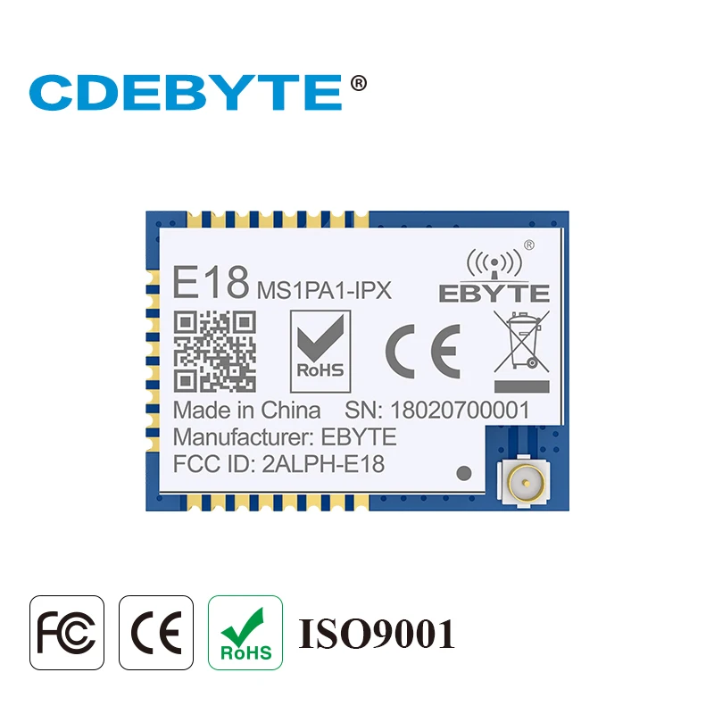E18-MS1PA1-IPX Zigbee CC2530 2.4Ghz 100mW IPX Antenna IoT uhf Wireless Transceiver 2.4g Transmitter Receiver Module CC2530 PA
E18-MS1PA1-IPX Zigbee CC2530 2.4Ghz 100mW IPX Antenna IoT uhf Wireless Transceiver 2.4g Transmitter Receiver Module CC2530 PA
