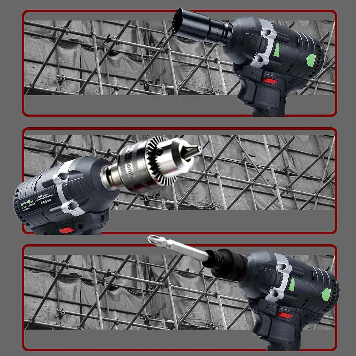 Drillpro 630N.m 288VF Cordless Electric Impact Wrench Powerful Tool 3 IN 1 Switch Brushless Built-in LED Wrench With 2Batteries
Drillpro 630N.m 288VF Cordless Electric Impact Wrench Powerful Tool 3 IN 1 Switch Brushless Built-in LED Wrench With 2Batteries