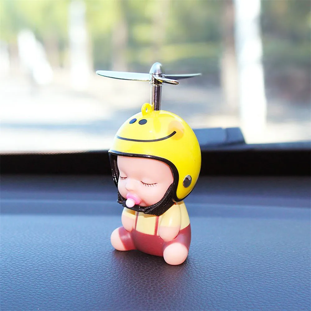 Новая Современная Милая Соска-кукла с шлемом забавная Автомобильная приборная
