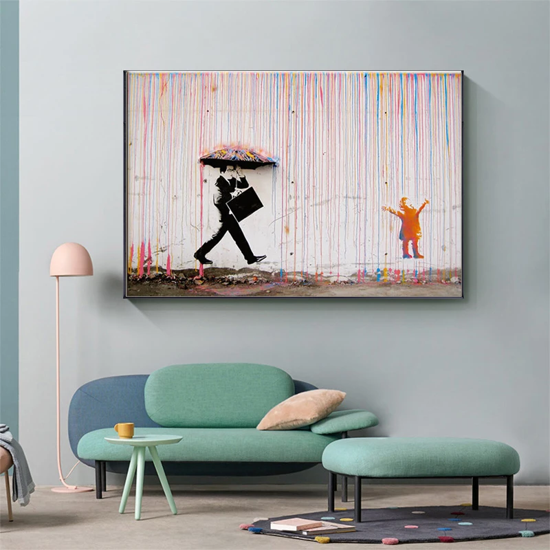 Cartoon Poster GraffitiArt Banksy Canvas Painting Color Rain Abstract Poster and Children's Decorative Art Painting Anime Decor
Cartoon Poster GraffitiArt Banksy Canvas Painting Color Rain Abstract Poster and Children's Decorative Art Painting Anime Decor