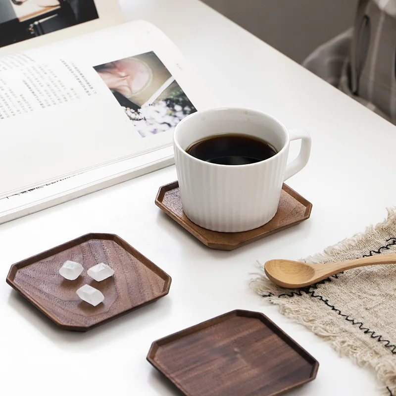 Black Walnut Square Coaster Solid Wood Anti-Scalding Teacup Octagonal Creative Coffee Cup Holder Small Plate
Black Walnut Square Coaster Solid Wood Anti-Scalding Teacup Octagonal Creative Coffee Cup Holder Small Plate