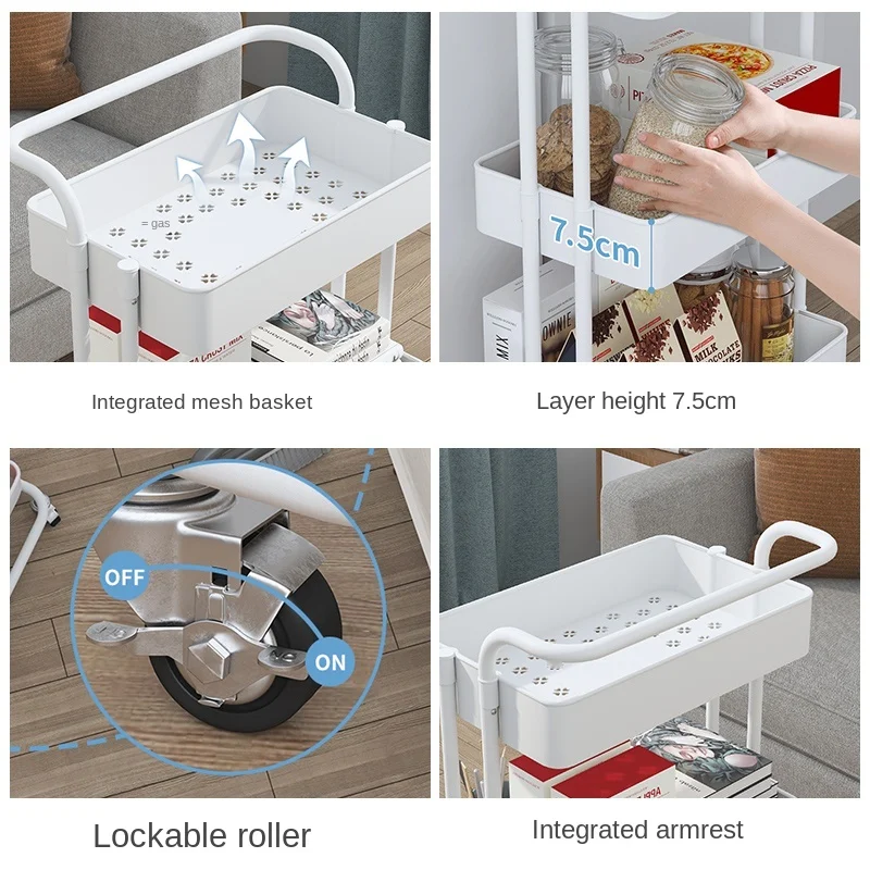 Trolley rack floor-to-ceiling bathroom kitchen mobile toilet multi-storey bedside storage rack
Trolley rack floor-to-ceiling bathroom kitchen mobile toilet multi-storey bedside storage rack