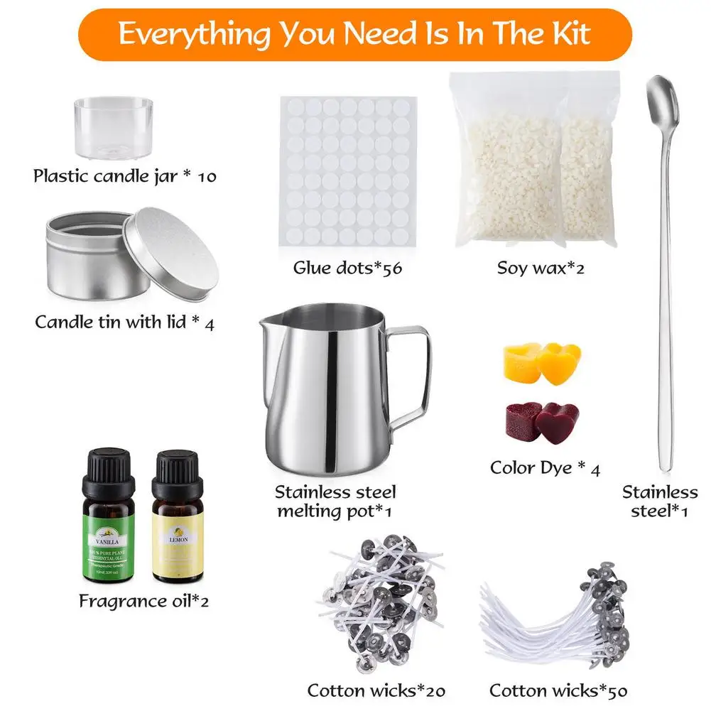 Candle Making Kit Strong Rust Resistance Handmade Soy Clean And Natural Wax DIY Candle Craft Tools Suitable For Home Lighting
Candle Making Kit Strong Rust Resistance Handmade Soy Clean And Natural Wax DIY Candle Craft Tools Suitable For Home Lighting