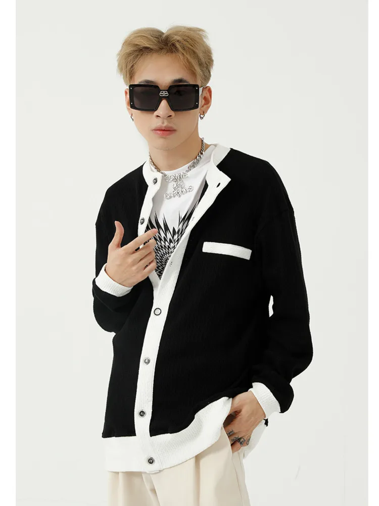 IEFB Men's Tops 2021 Autumn And Winter New Loose Knit Ins Trend Korean Style Black Long Sleeve Couple Cardigan Sweater 9D0063 
IEFB Men's Tops 2021 Autumn And Winter New Loose Knit Ins Trend Korean Style Black Long Sleeve Couple Cardigan Sweater 9D0063