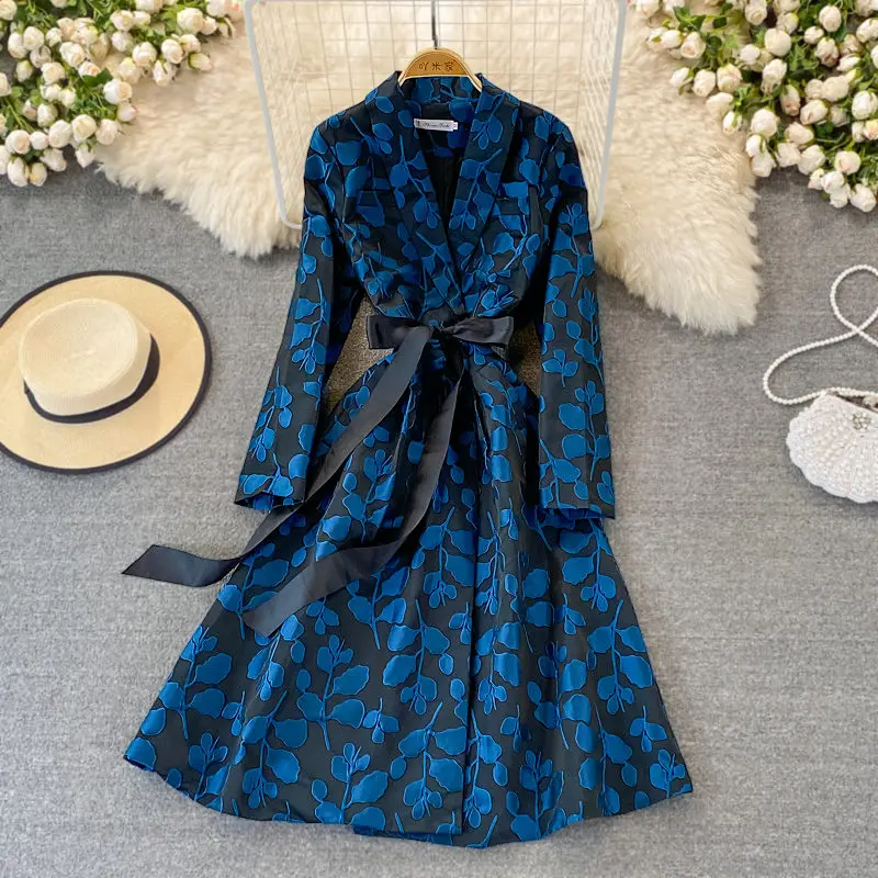 Autumn Spring Coat Fashion Mid-Length Trench Women's High-End Light Luxury High Waist Suit Collar Sashes Jacquard Dress M2168
Autumn Spring Coat Fashion Mid-Length Trench Women's High-End Light Luxury High Waist Suit Collar Sashes Jacquard Dress M2168