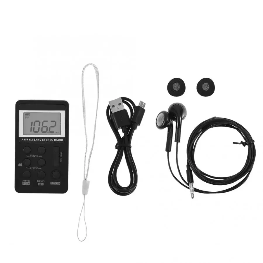 Universal Mini Radio Portable AM/FM Dual Band Stereo Pocket Radio Receiver with LCD Display & Earphone & Rechargeable Battery
Universal Mini Radio Portable AM/FM Dual Band Stereo Pocket Radio Receiver with LCD Display & Earphone & Rechargeable Battery