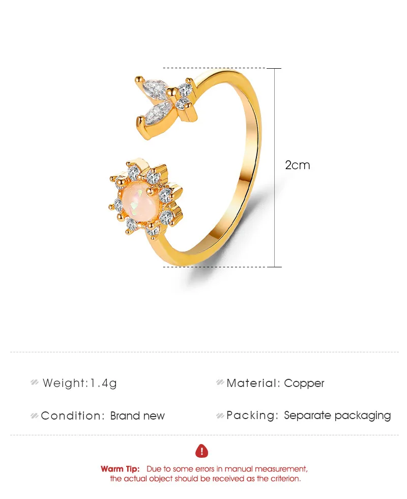 Hot Selling Sun Flower Rings Fancy Simple Romantic Sweet Copper Butterfly Womens Wedding Rings Jewelry For Girls Engagement
Hot Selling Sun Flower Rings Fancy Simple Romantic Sweet Copper Butterfly Womens Wedding Rings Jewelry For Girls Engagement