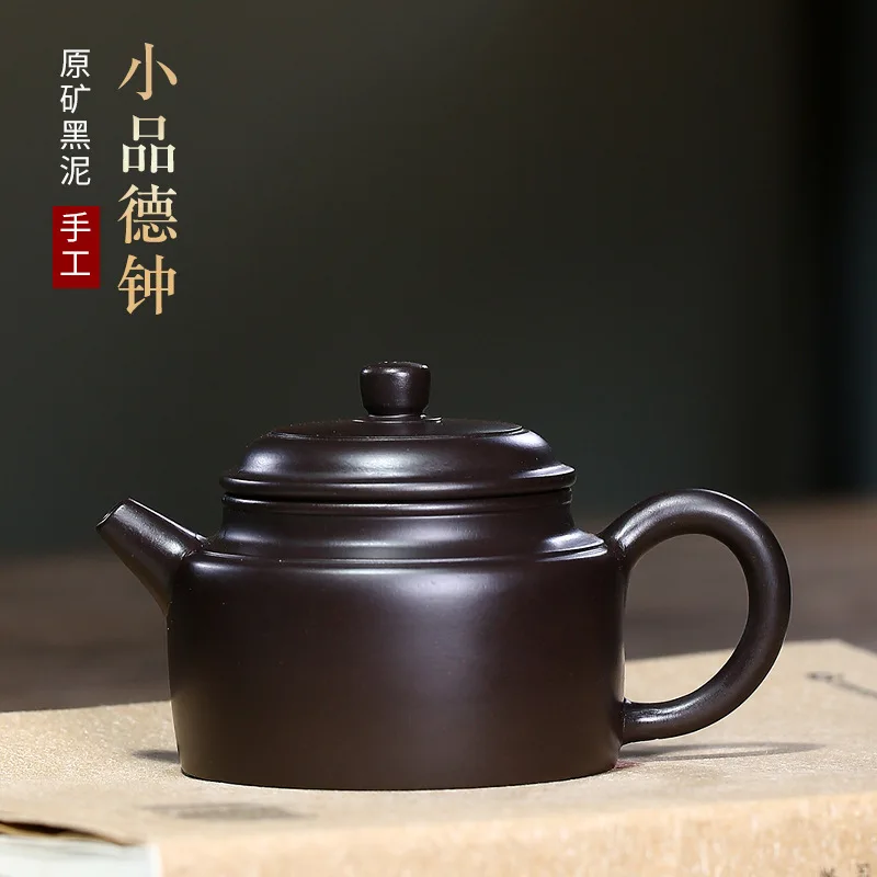 

Малая емкость из фиолетовой глины под Чай горшок Исин мин черная глина Dezhong Чай горшок все ручной работы известных Чай чайник чайный набор к...