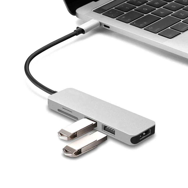 USB-C концентратор HDMI адаптер 5 в 1 ключ usb type-C к кард-ридер 2 порта X-Best |