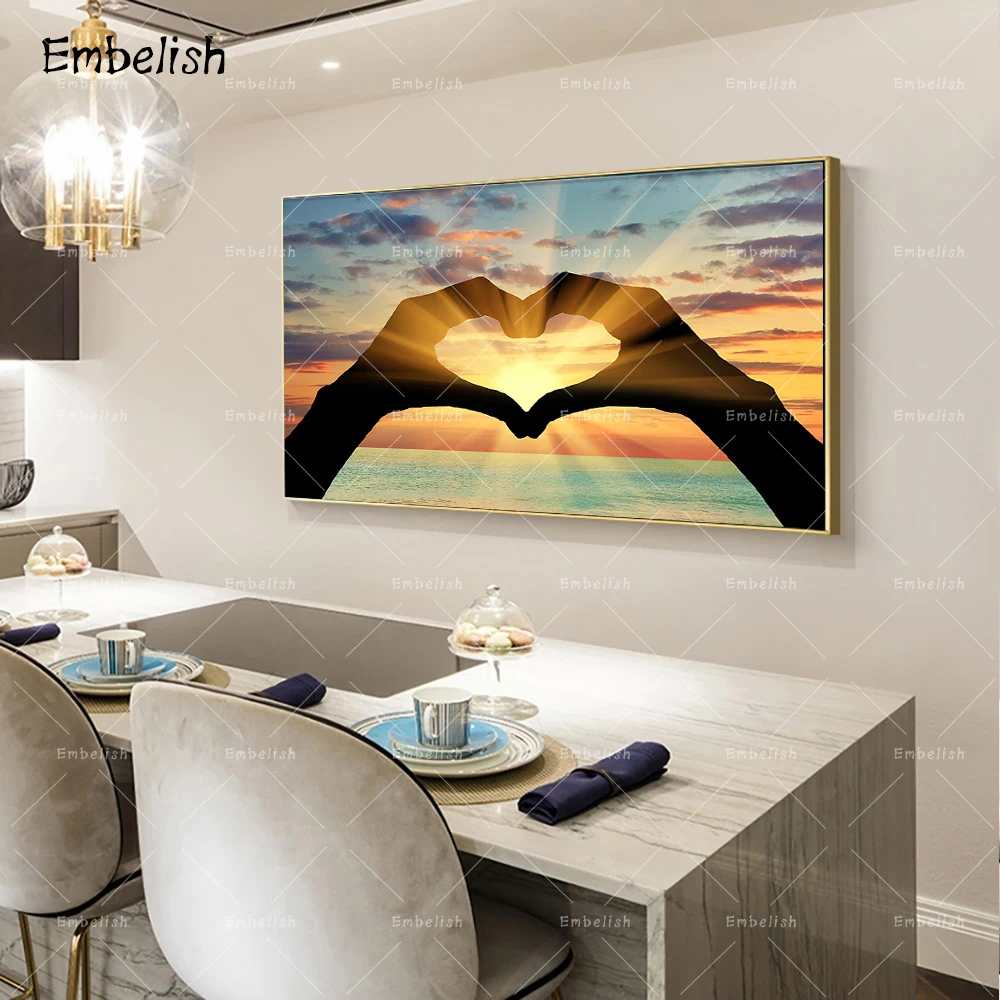

Embelish 1 Pieces HD Print Canvas Paintings Sunset Heart Shape Landscape Wall Posters Home Decor Modular Pictures Of Living Room