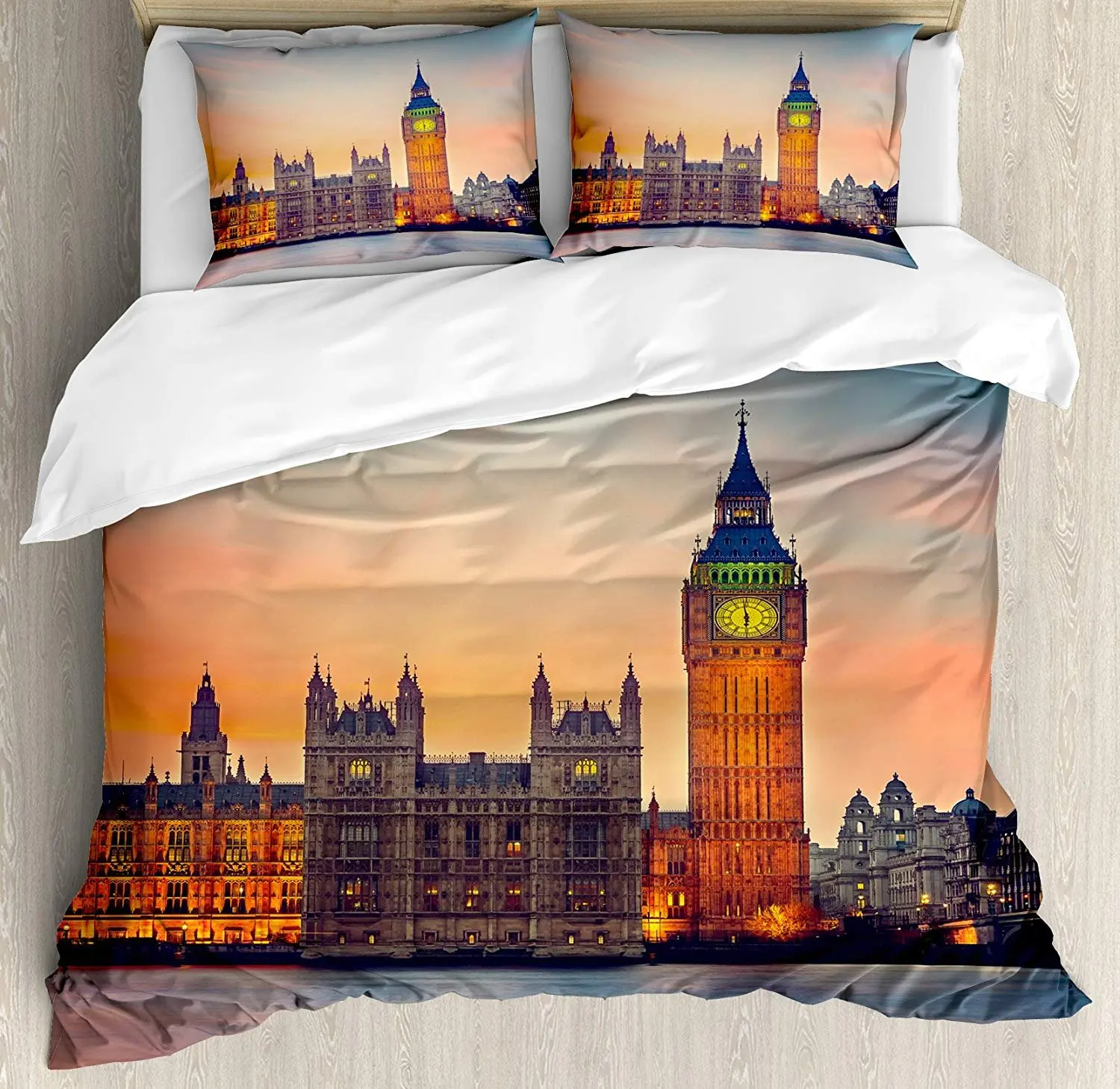 London Bedding Set Fairy View of Big Ben and Houses of Parliament at Dusk in London British Urban Town Duvet Cover Pillowcase
London Bedding Set Fairy View of Big Ben and Houses of Parliament at Dusk in London British Urban Town Duvet Cover Pillowcase