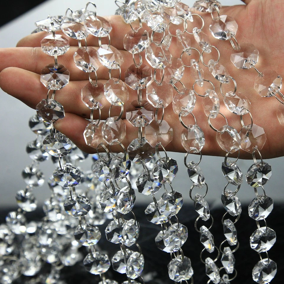 1M 14mm Octagon Beads With Silver Rings Hooks Crystal Chandelier Chain Garland For Transparent Crystal Beaded Curtain
1M 14mm Octagon Beads With Silver Rings Hooks Crystal Chandelier Chain Garland For Transparent Crystal Beaded Curtain