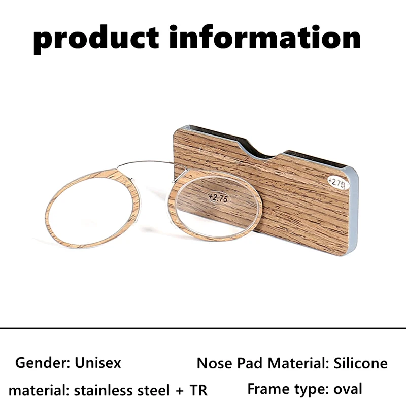 Wood Grain Mini Pocket Reading Glasses without Arms Nose Clip Portable Presbyopic Glasses for Women Men Ultra Light Eyeglasses
Wood Grain Mini Pocket Reading Glasses without Arms Nose Clip Portable Presbyopic Glasses for Women Men Ultra Light Eyeglasses