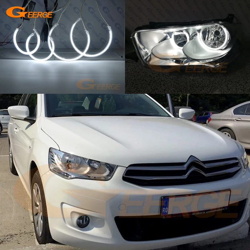 Для CITROEN C Elysee 2013 2014 2015 2016 фары отличные ультра яркие CCFL ангельские глазки Halo