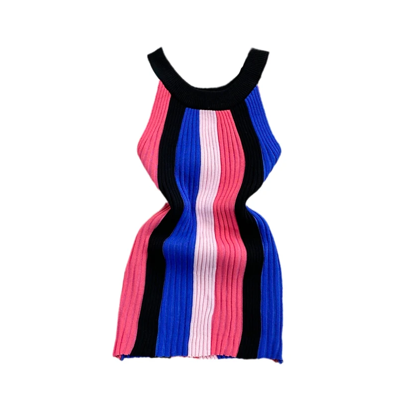Design Stripe Knitted Strap Crop Tops Women Sexy Sleeveless Slim Pencil Dresses Summer Korean Off Shoulder Camisole
Design Stripe Knitted Strap Crop Tops Women Sexy Sleeveless Slim Pencil Dresses Summer Korean Off Shoulder Camisole