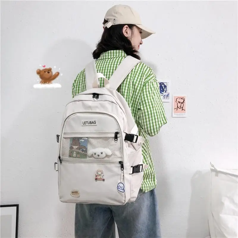 Solid Women Backpack Large Color Capacity Multiple Pockets for Teenage Girls Preppy Style High Quality Backpack Ladies Rucksack 
Solid Women Backpack Large Color Capacity Multiple Pockets for Teenage Girls Preppy Style High Quality Backpack Ladies Rucksack