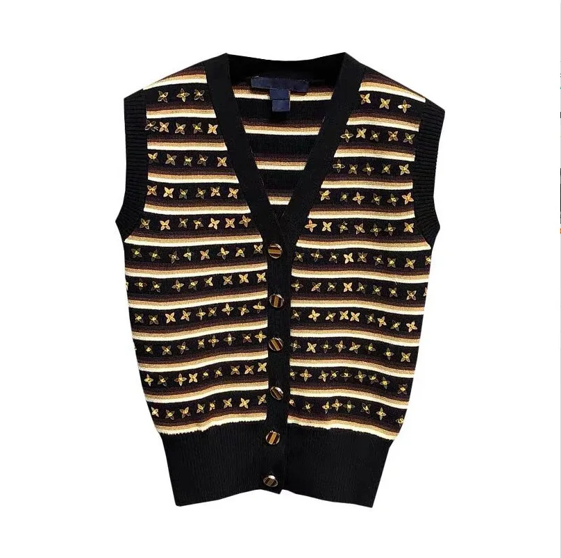 2020 Autumn Striped Knitted Vest Cardigan Sweater Woman Clothes Designer Luxury
2020 Autumn Striped Knitted Vest Cardigan Sweater Woman Clothes Designer Luxury