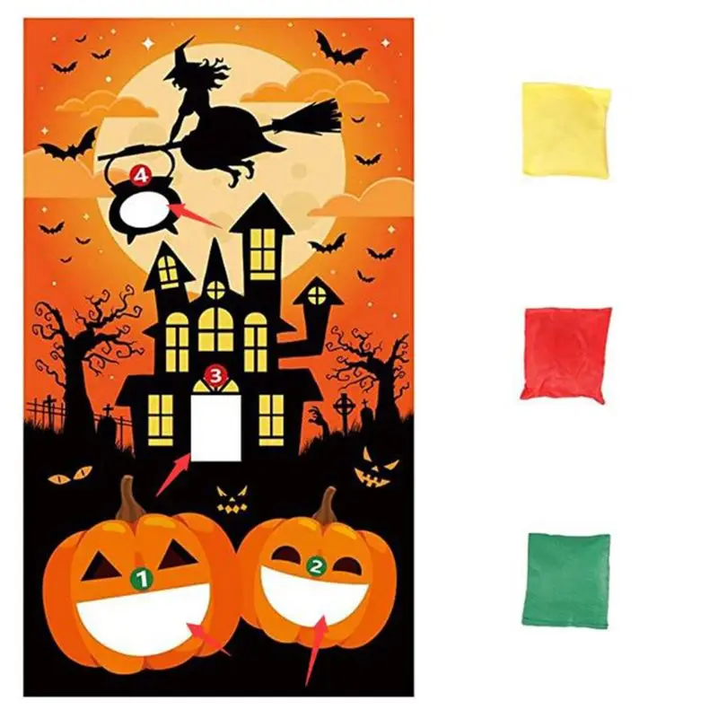 Kids Halloween Games Party Decorations Halloween Pumpkin Party Decorations with 3 Bean Bags for Kids Bean Bag Toss Game
Kids Halloween Games Party Decorations Halloween Pumpkin Party Decorations with 3 Bean Bags for Kids Bean Bag Toss Game