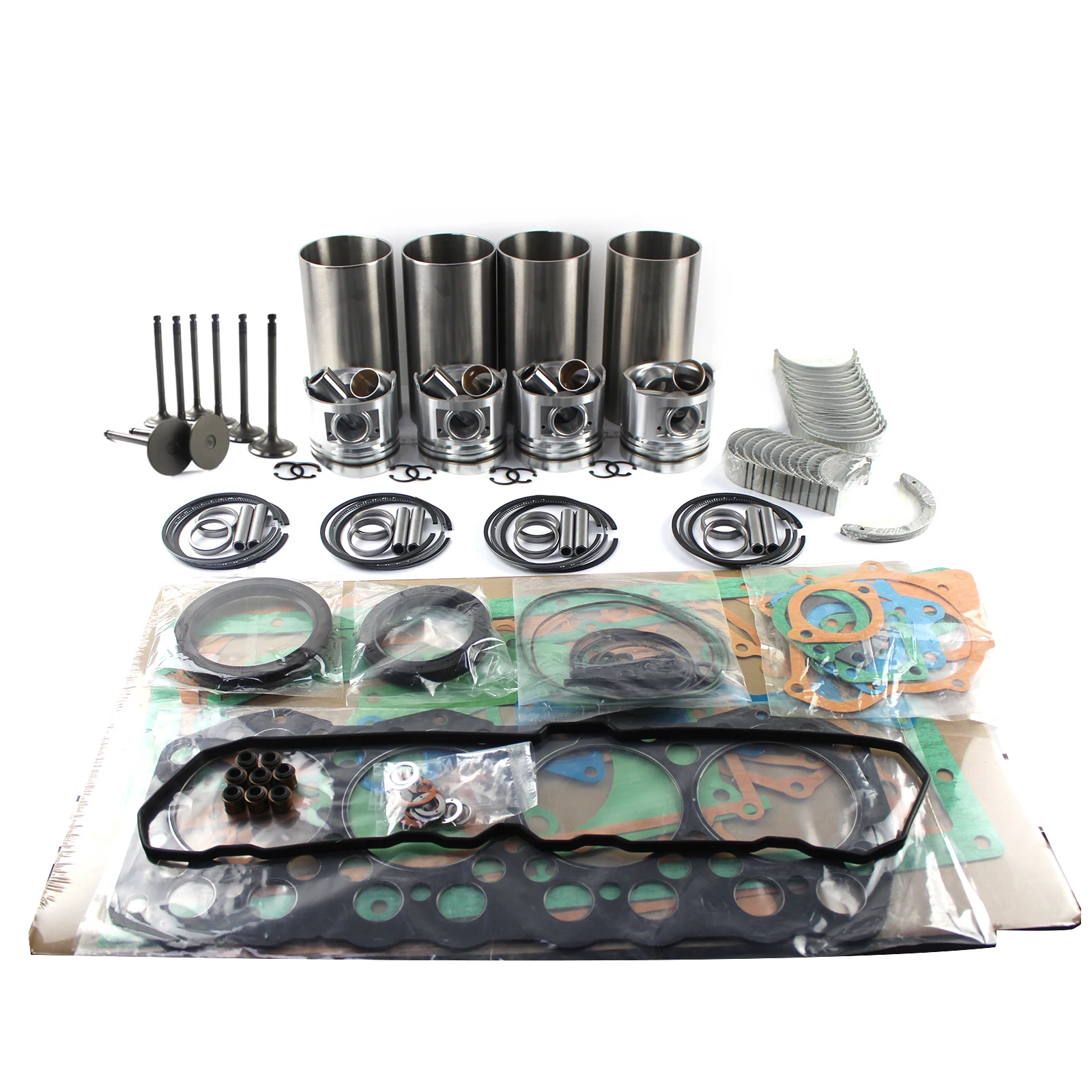 

4JB1 4JB1T Engine Overhaul Rebuild Kit For Isuzu Mustang Hitachi Bobcat 843 853 Pistons Liners Bearing Sets Repair Gasket Kit