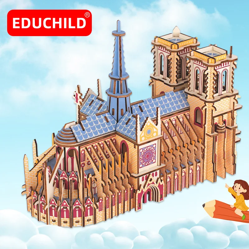 3D Puzzle Building Wood Construction Model Notre Dame de Paris Children Over 8 Years DIY Creative Education Kids Jigsaw Toy Gift
3D Puzzle Building Wood Construction Model Notre Dame de Paris Children Over 8 Years DIY Creative Education Kids Jigsaw Toy Gift