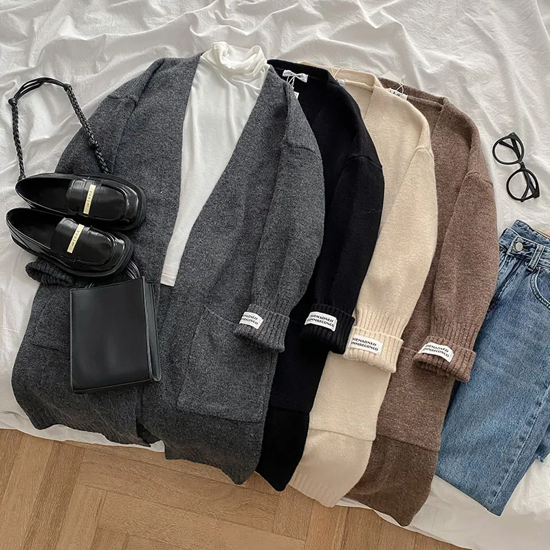 Sweater Cardigan Women Solid Autumn Winter Korean Fashion Casual Loose Lazy Knitted Sweater Fall Ladies Long-sleeved Top Jumper
Sweater Cardigan Women Solid Autumn Winter Korean Fashion Casual Loose Lazy Knitted Sweater Fall Ladies Long-sleeved Top Jumper