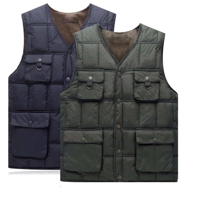 New autumn middle-aged elderly men vest cotton velvet thickened multi-pocket waistcoat warm Plus Size windproof Coats
New autumn middle-aged elderly men vest cotton velvet thickened multi-pocket waistcoat warm Plus Size windproof Coats