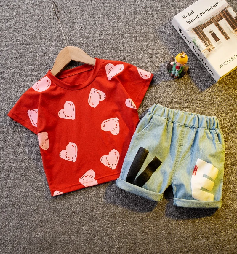 0-5Years Baby Boys Fashion Casual Clothes Sets Toddler Kids Fully Print Love T-shirt + Denim Shorts Summer Girls Cotton Outfits
0-5Years Baby Boys Fashion Casual Clothes Sets Toddler Kids Fully Print Love T-shirt + Denim Shorts Summer Girls Cotton Outfits