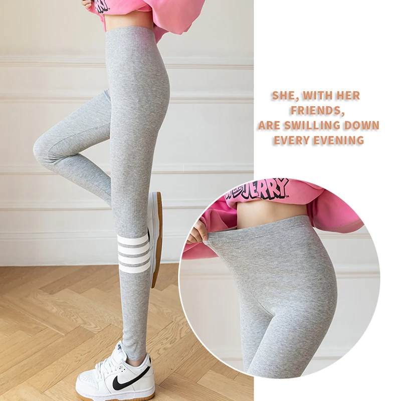 Fashion Casual Three-bar Ribbed Leggings for Women Autumn Gray Gym Pants Female Ropa Thin High-elastic Pantalones De Mujer
Fashion Casual Three-bar Ribbed Leggings for Women Autumn Gray Gym Pants Female Ropa Thin High-elastic Pantalones De Mujer