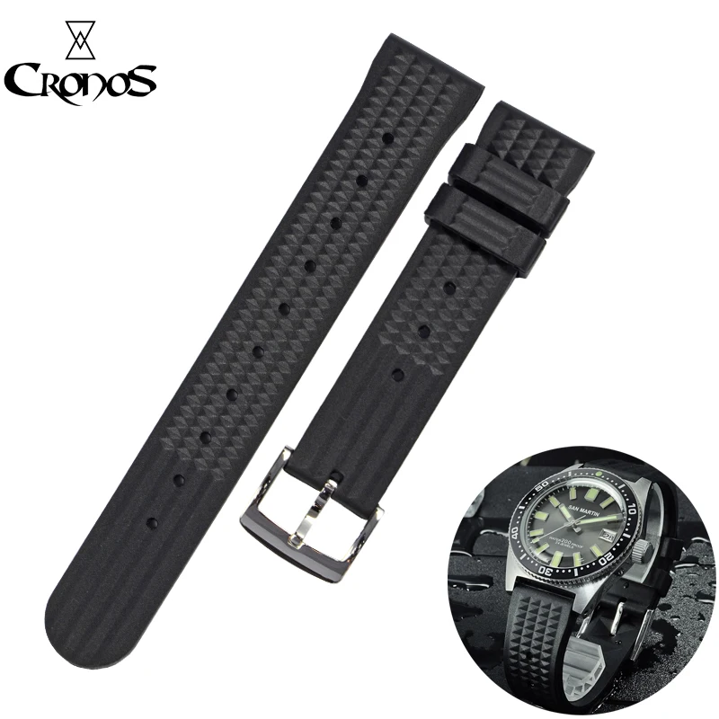 Cronos Watch Parts Rubber Waffle Strap Waterproof Black No Insert 20mm Stainless Steel Tongue Buckle Fit for 62mas Watch
Cronos Watch Parts Rubber Waffle Strap Waterproof Black No Insert 20mm Stainless Steel Tongue Buckle Fit for 62mas Watch