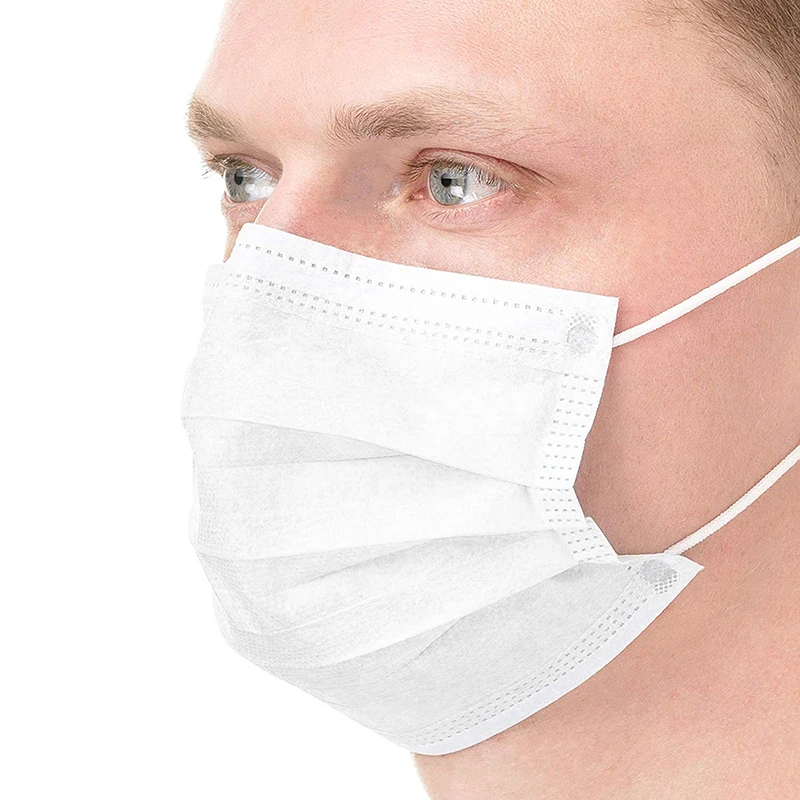 50 PCS Disposable White Mask Three Layer Face Masks 3 ply Ear Loop Face Shiled Facemask Outdoor Mouth Cover Mask with Meltblown
50 PCS Disposable White Mask Three Layer Face Masks 3 ply Ear Loop Face Shiled Facemask Outdoor Mouth Cover Mask with Meltblown