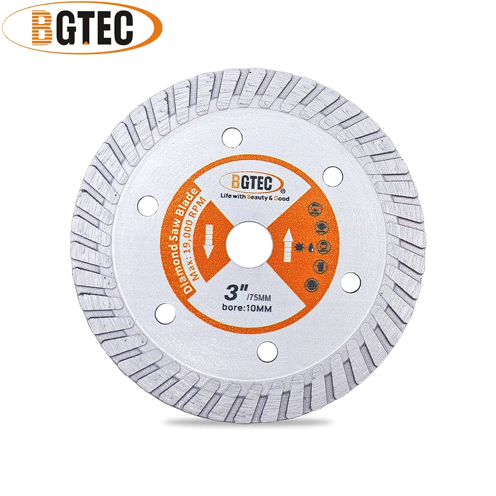 BGTEC 1 шт. 3 "/диаметр 75 мм Алмазный турбопильный диск для мини-шлифовального