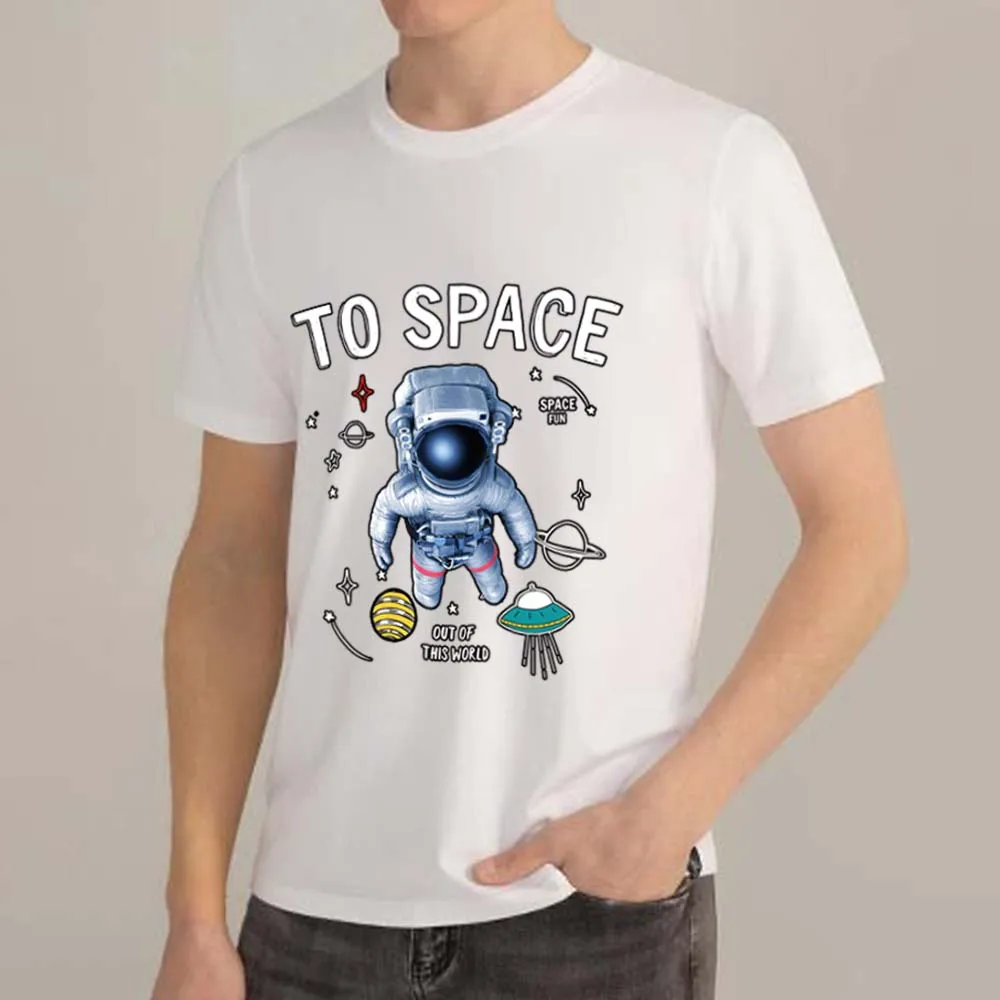 Fashion Hot-selling Street Men's White T-shirt Cartoon Astronaut Pattern Printing Tshirt Classic Round Neck Male Commuter Shirt
Fashion Hot-selling Street Men's White T-shirt Cartoon Astronaut Pattern Printing Tshirt Classic Round Neck Male Commuter Shirt