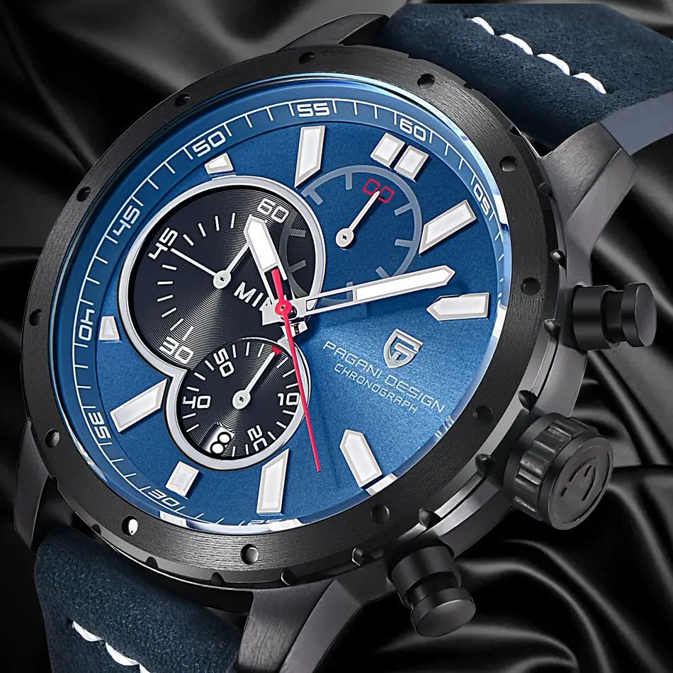 PAGANI DESIGN Luxury Leather Chronograph Men's Watches Fashion Waterproof Luminous Business Quartz Watch For Men Reloj Hombre 
PAGANI DESIGN Luxury Leather Chronograph Men's Watches Fashion Waterproof Luminous Business Quartz Watch For Men Reloj Hombre