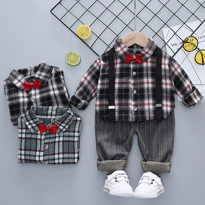 Spring Autumn Baby Boys Girls Cotton Clothing Set Children Plaid Shirt Overalls 2Pcs/Set Fashion Kids Sport Clothes Tracksuit
Spring Autumn Baby Boys Girls Cotton Clothing Set Children Plaid Shirt Overalls 2Pcs/Set Fashion Kids Sport Clothes Tracksuit